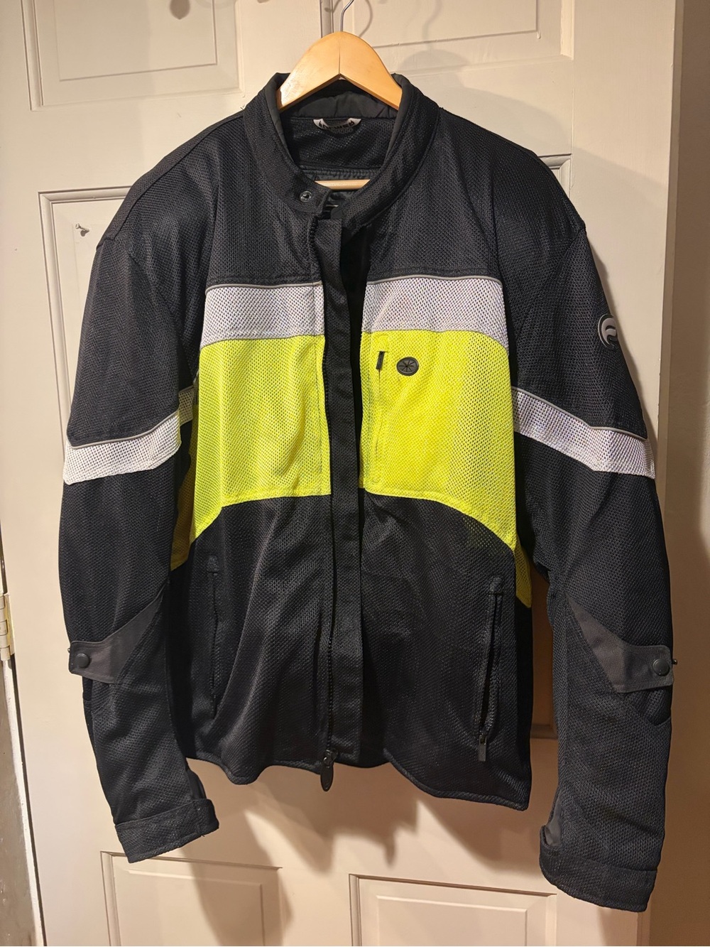 High-Visibility Black and Yellow Men's Motorcycle Jacket